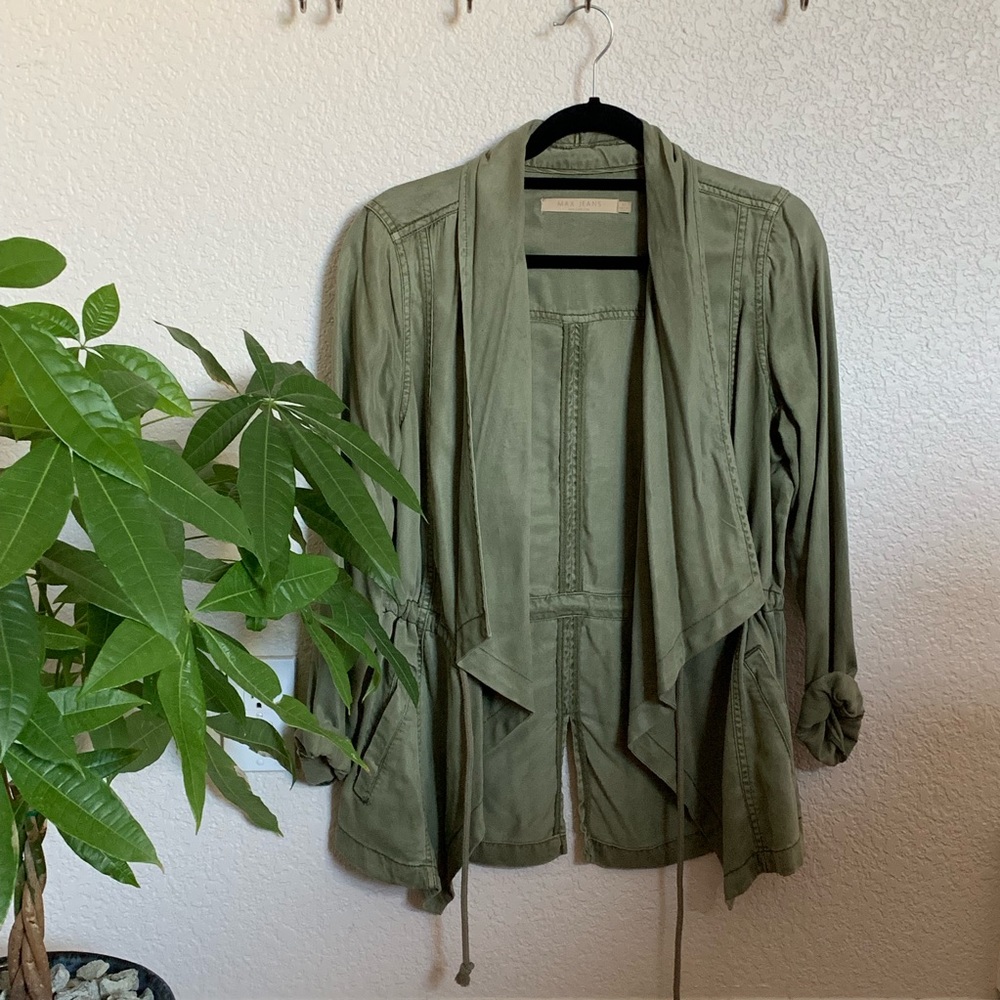 Drape front cargo jacket